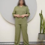 شومیز شلوار آیوا یقه کوبایی راه راه